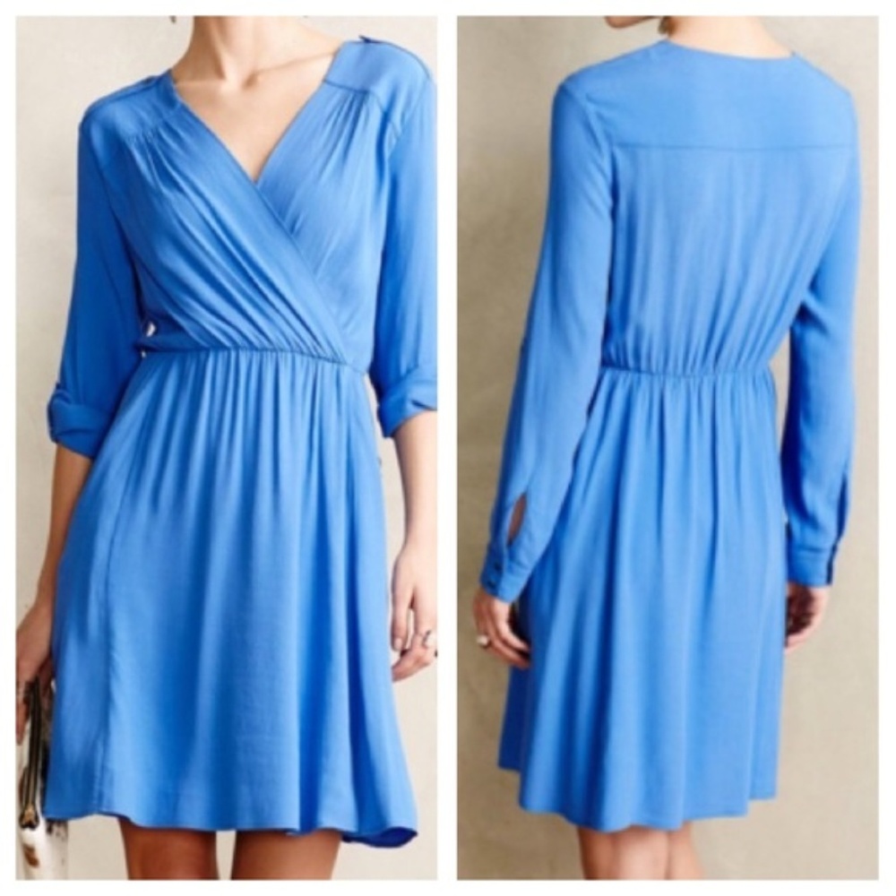 Anthropologie Maeve Crepe Wrap Dress